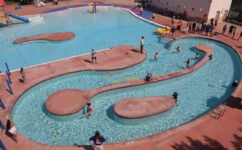 Birdseye view of City Park Pool lazy river